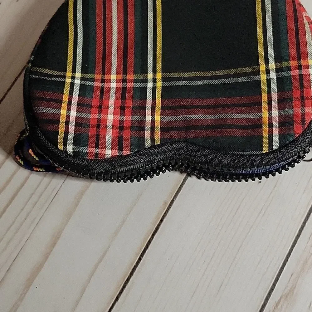 Crewcuts J Crew Purse Bag Girls Plaid Blue Cord Heart Shaped Kid Valentine